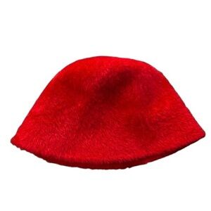 Vibrant Red Fuzzy Hat